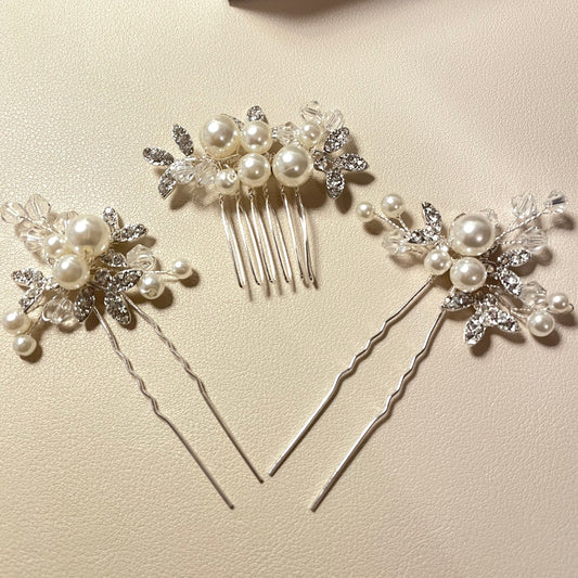 Betty Leaf Hair Comb and Pin Set - Lizabetha Parker